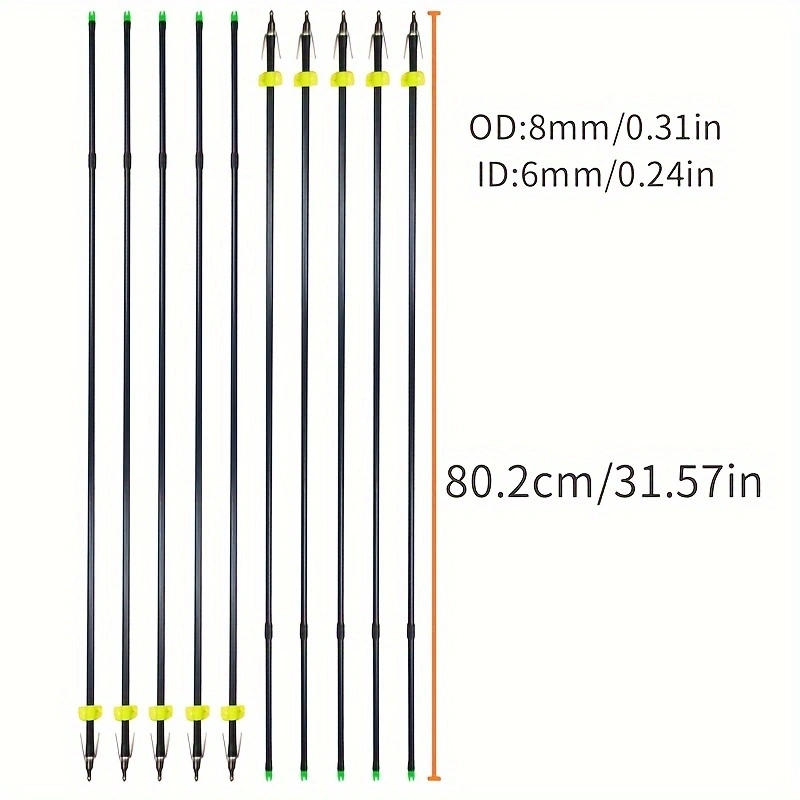12pcs shooting fish arrows made of fiberglass material for outdoor fishing and hunting